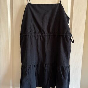 GAP Black Tiered Spaghetti Strap A-Line Skirt